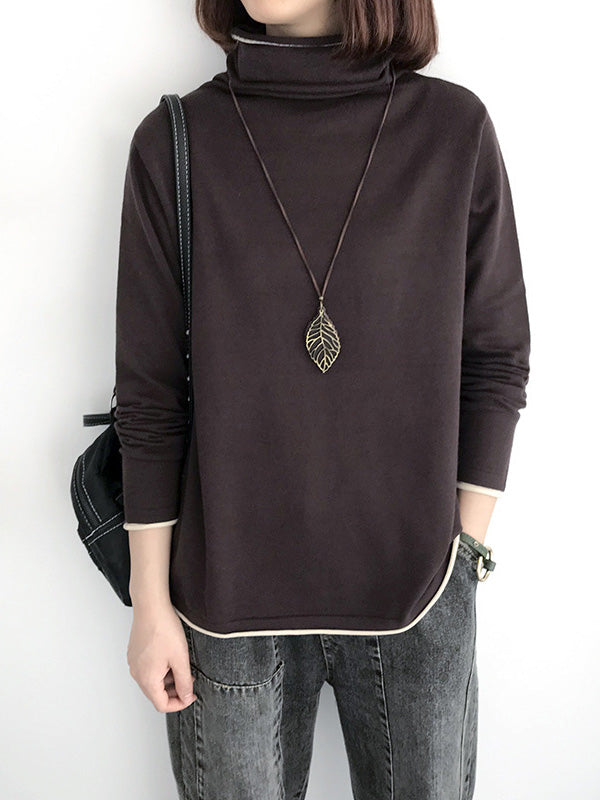 xakxx xakxx-Casual Loose 8 Colors High-Neck Long Sleeves Knitwear