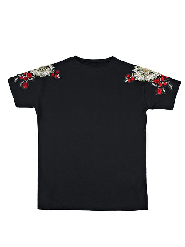 xakxx Loose Embroidery Black Midi Dresses