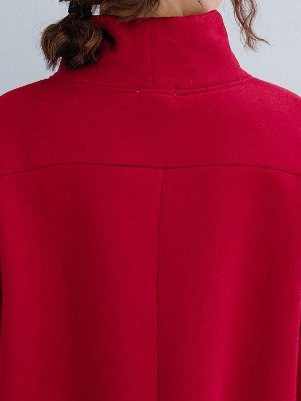 xakxx Loose Turtleneck Cropped Sweatshirt