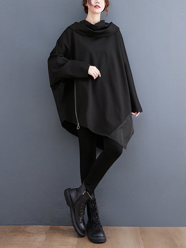 xakxx Original Loose Irregular Zipper Long Sleeves Sweatshirt
