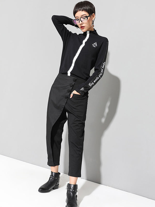 xakxx Leisure Fashion Irregularity Solid Color Harem Pants