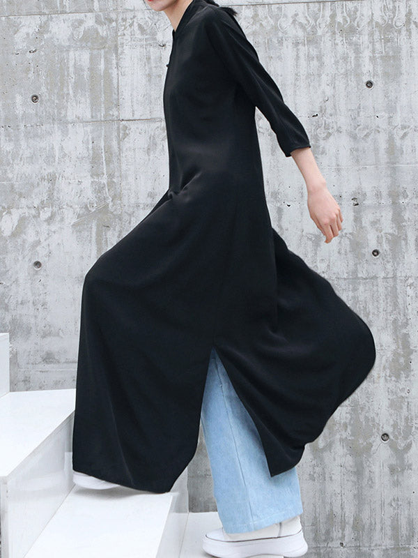 xakxx Vintage Solid Buckle Long Cheongsams