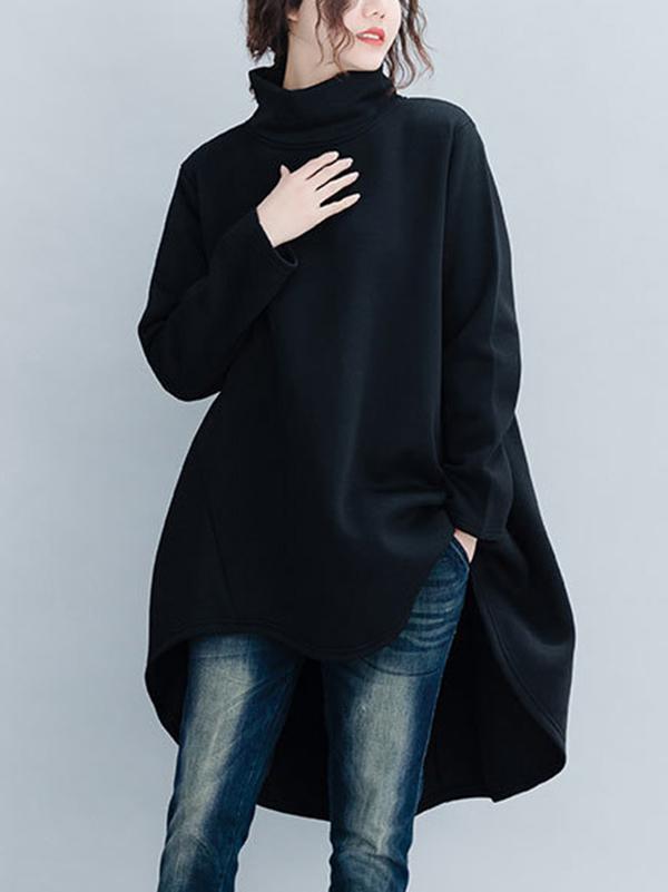 xakxx Loose Turtleneck Cropped Sweatshirt