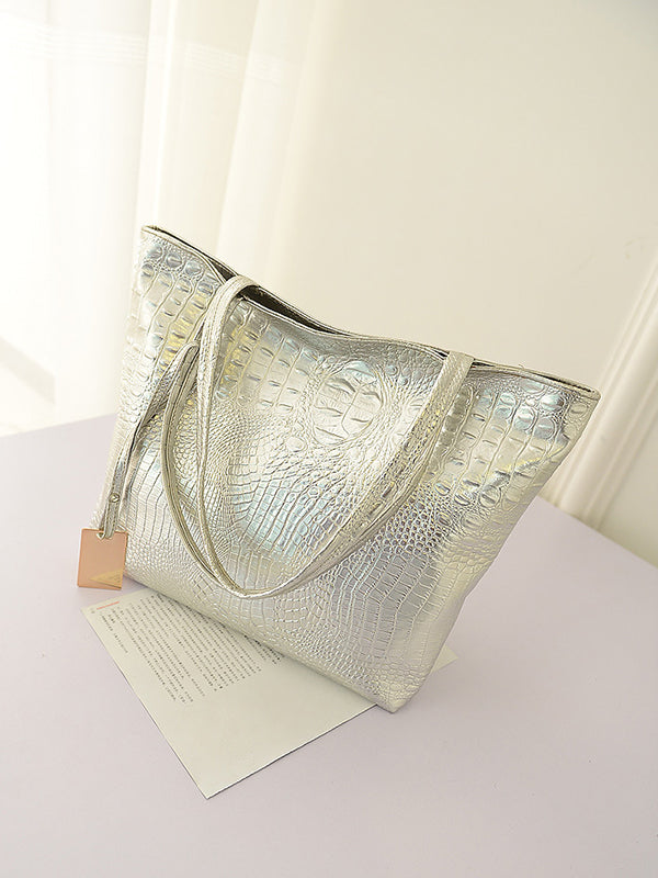 xakxx Original Solid Color Shiny Tote Bag