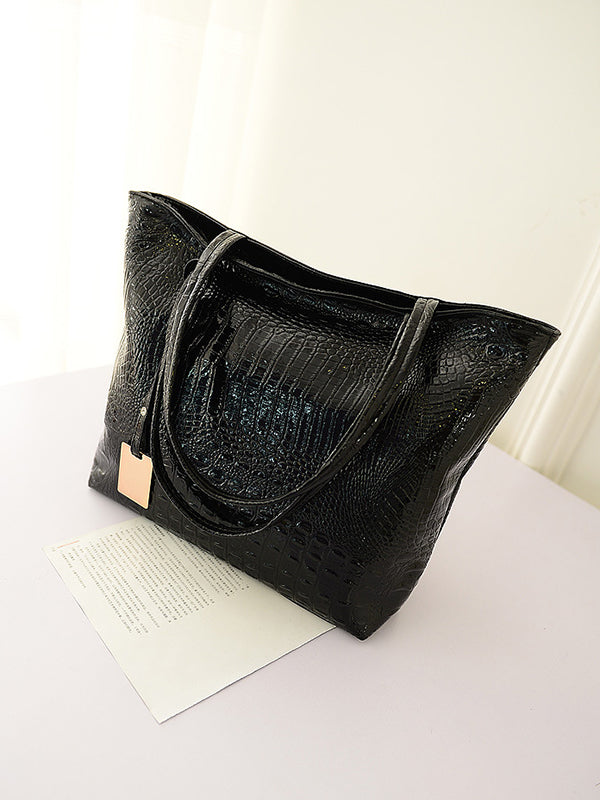 xakxx Original Solid Color Shiny Tote Bag