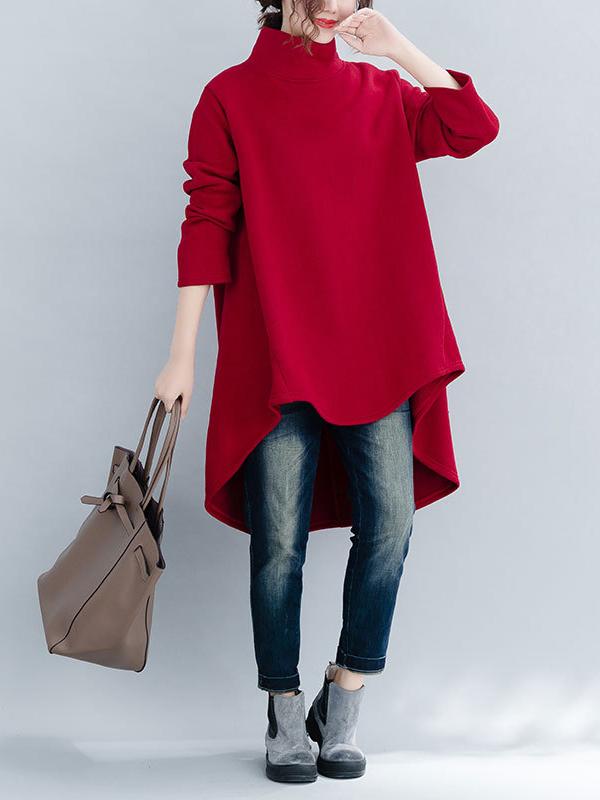 xakxx Loose Turtleneck Cropped Sweatshirt