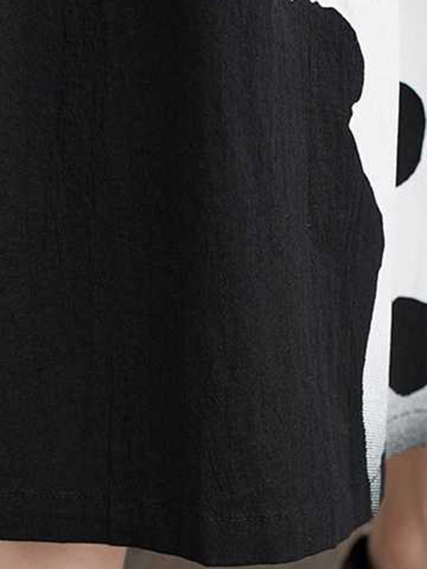 xakxx Loose Elasticity Pleated Pockets Polka Dot Printed Ruffled Split-Joint Skirts Bottoms