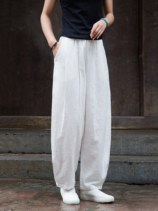 xakxx Bloomers Solid Color Casual Pants Bottoms Trousers