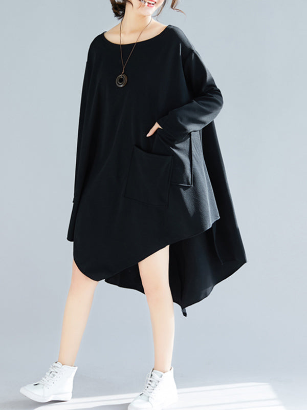 xakxx Loose Cropped A-Line Shirt Dress