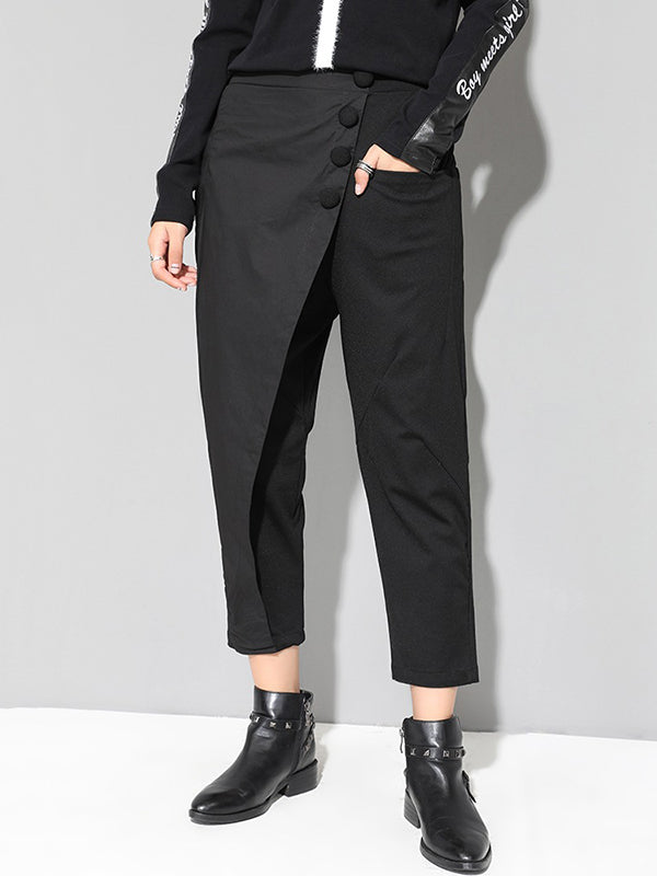 xakxx Leisure Fashion Irregularity Solid Color Harem Pants
