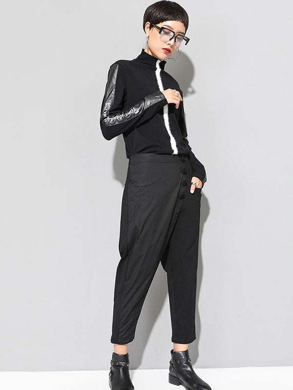 xakxx Leisure Fashion Irregularity Solid Color Harem Pants