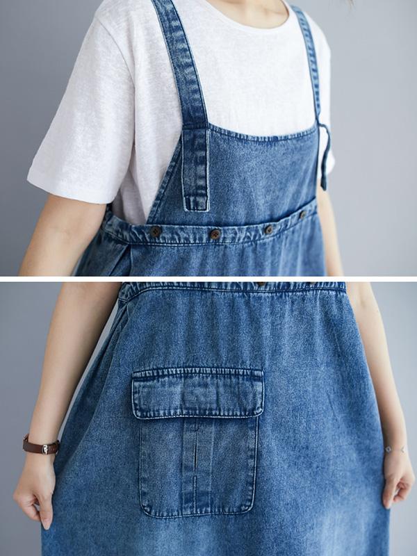 xakxx Original Solid Denim Strapless Dress