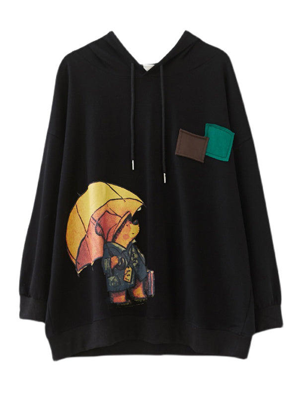 xakxx Original Cartoon Printed Drawstring Hoodies