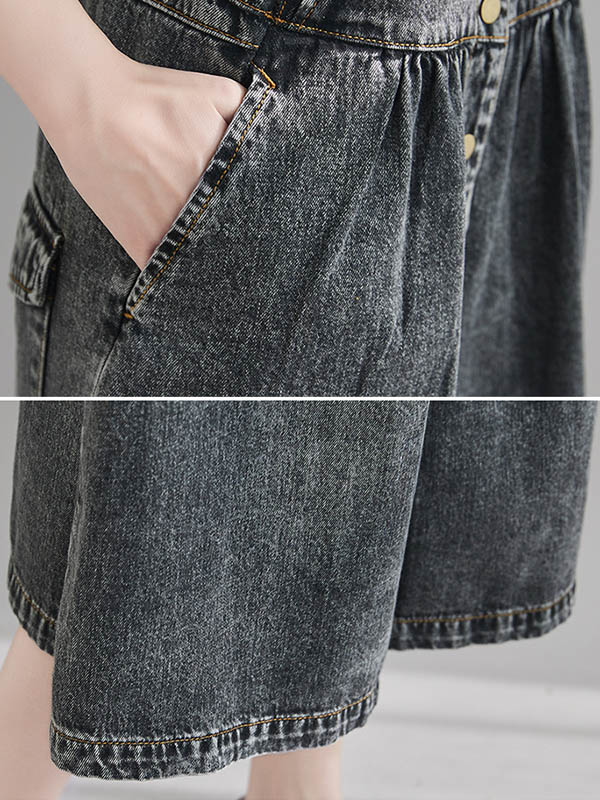 xakxx Original Sleeveless With Pocket Denim Dress