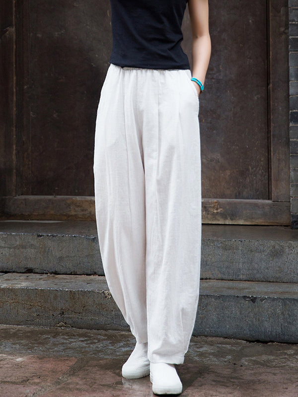 xakxx Bloomers Solid Color Casual Pants Bottoms Trousers