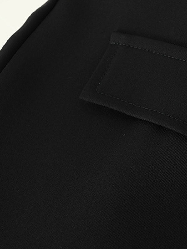 xakxx High Waisted Irregular Clipping Solid Color Culotte Shorts Bottoms