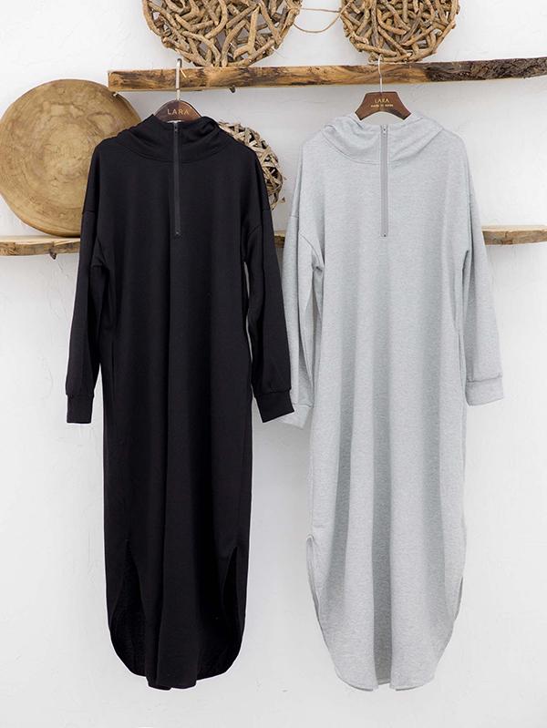 xakxx Simple Loose 2 Colors Long Dress