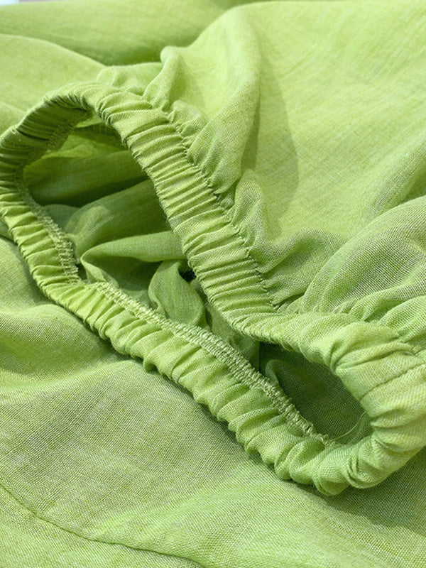 xakxx Vintage Wide Leg Loose Solid Color Bloomers Pants