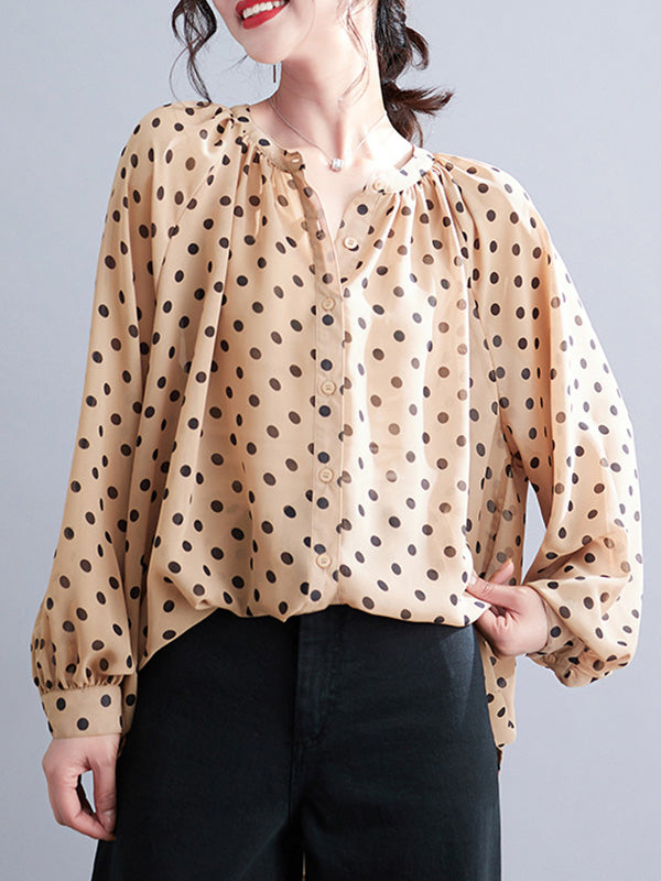 xakxx Original Casual Polka-Dot Blouse