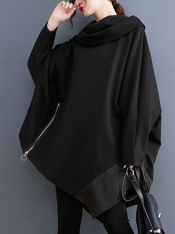xakxx Original Loose Irregular Zipper Long Sleeves Sweatshirt