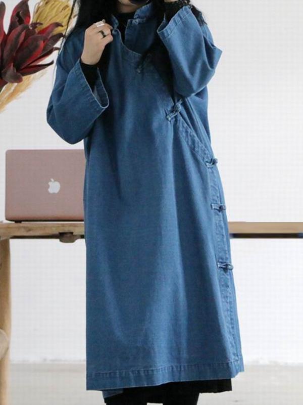 xakxx National Style Button Long Dress