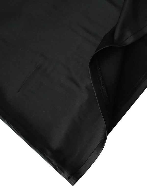 xakxx High Waisted Elasticity Solid Color Split-Joint Skirts