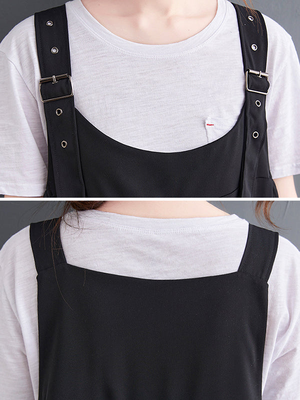 xakxx Loose Oversize Solid Color Zipper Jumpsuits Bottoms
