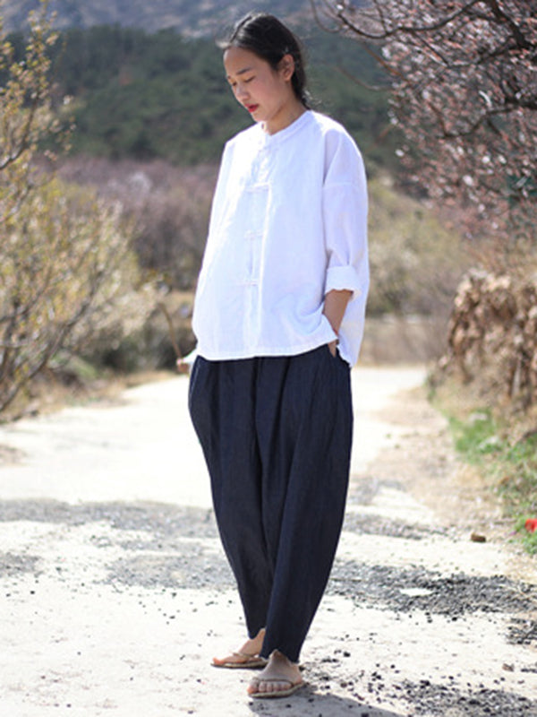 xakxx Vintage Loose Denim Color Wide Leg Jean Pants