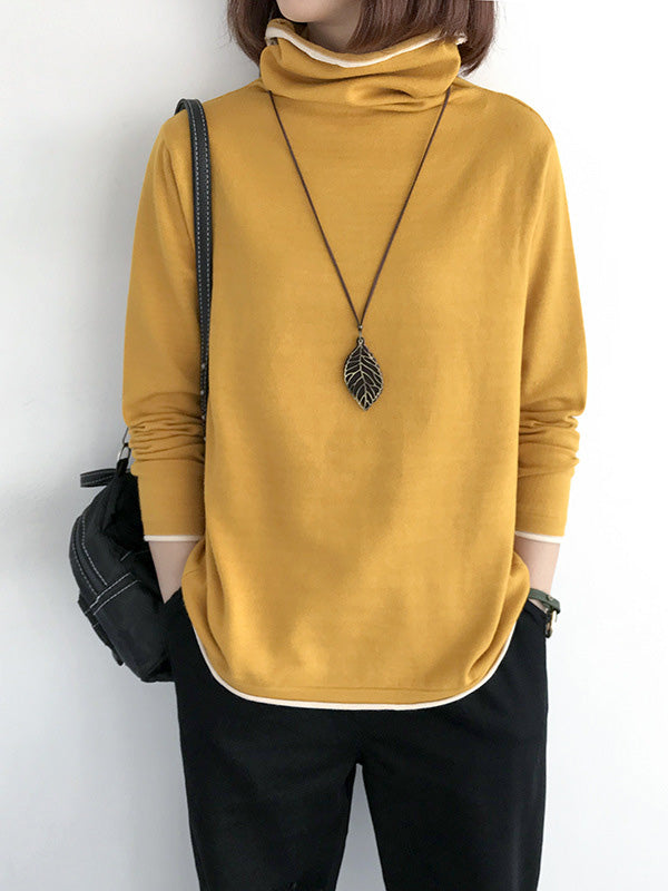 xakxx xakxx-Casual Loose 8 Colors High-Neck Long Sleeves Knitwear