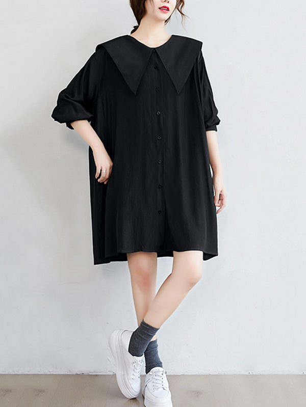 xakxx Original Printed Doll Collar Shirt Dress