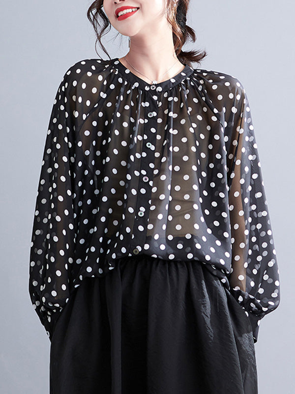 xakxx Original Casual Polka-Dot Blouse