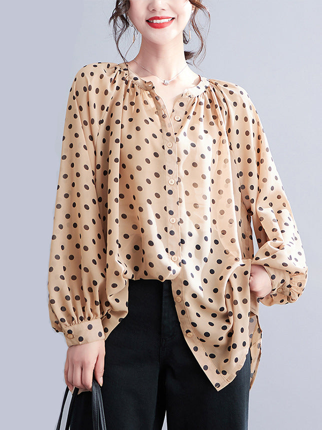 xakxx Original Casual Polka-Dot Blouse