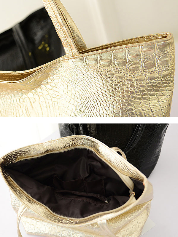 xakxx Original Solid Color Shiny Tote Bag