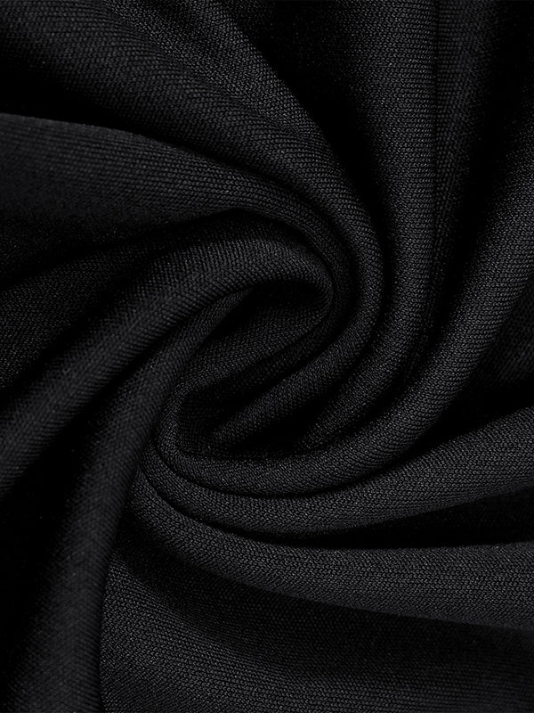xakxx A-Line Long Sleeves Gauze Pleated Split-Joint V-Neck Midi Dresses