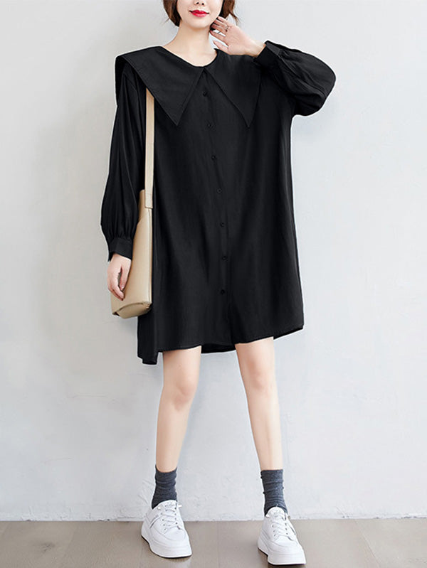 xakxx Original Printed Doll Collar Shirt Dress