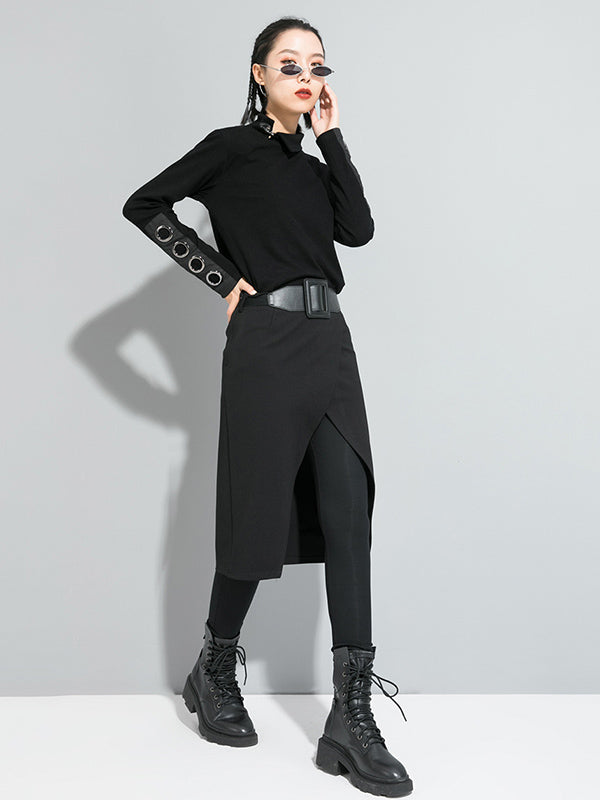 xakxx False Two Solid Split-Joint Culotte