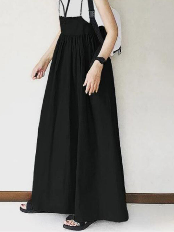 xakxx Original Solid Color Pleats Suspender Dress