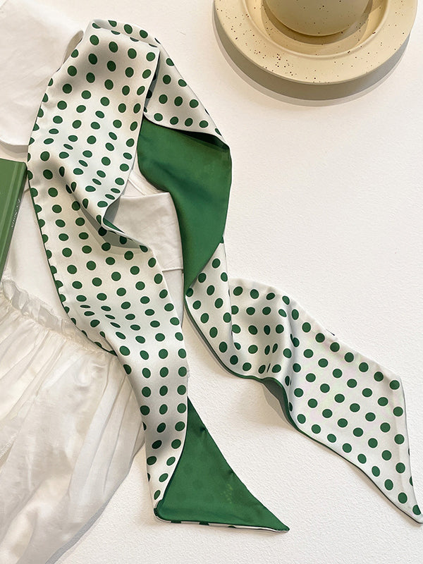 xakxx Urban Silk Imitation Polka-Dot Printed Green Scarf