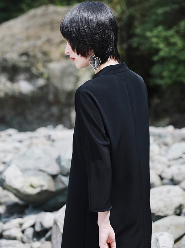xakxx Vintage Solid Buckle Long Cheongsams