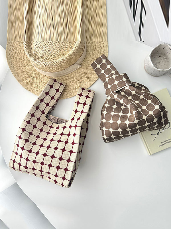 xakxx Plaid Woven Handbag