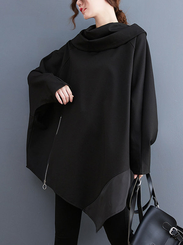 xakxx Original Loose Irregular Zipper Long Sleeves Sweatshirt