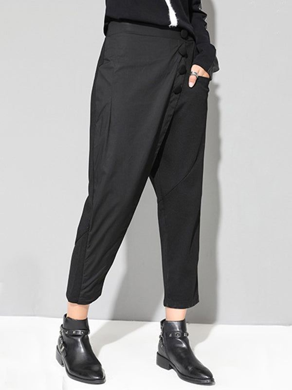 xakxx Leisure Fashion Irregularity Solid Color Harem Pants