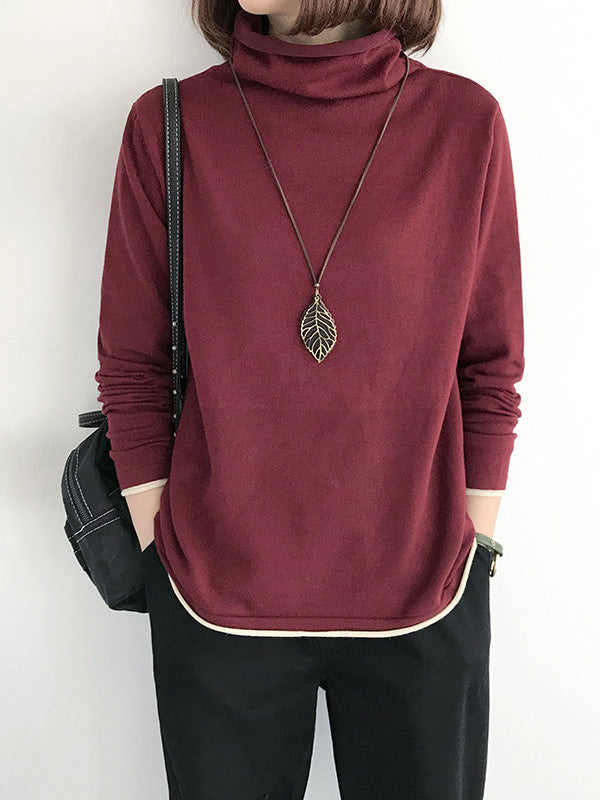 xakxx xakxx-Casual Loose 8 Colors High-Neck Long Sleeves Knitwear