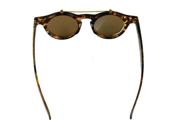 xakxx Women's Mens Retro Style Flip Up Round Steampunk Sunglasses