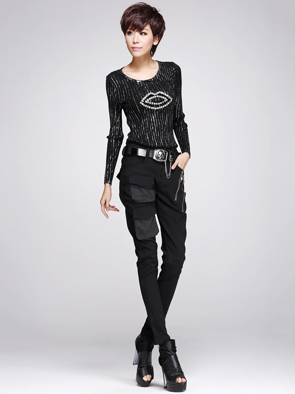 xakxx Original Cool Split-Joint With Pockets Zipper Casual Pants Bottoms
