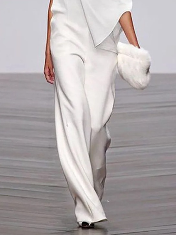 xakxx Loose Solid Color Off-The-Shoulder Jumpsuits