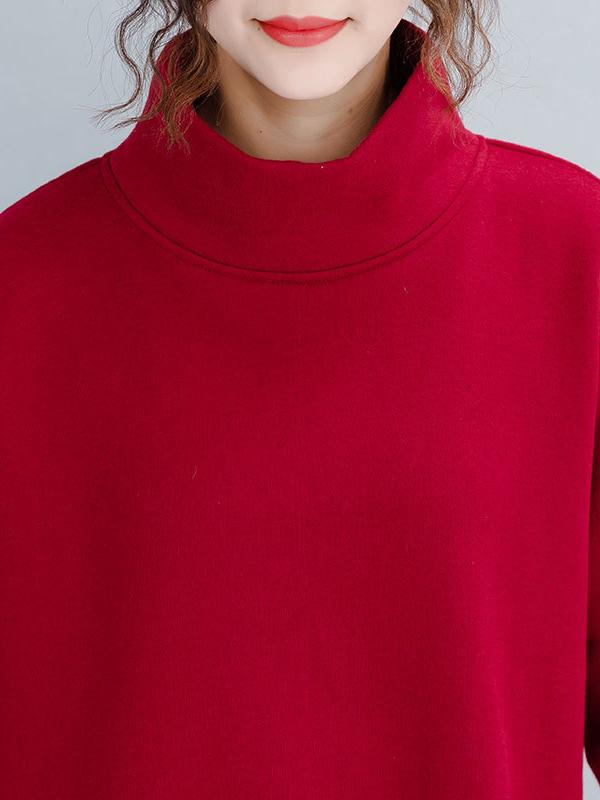 xakxx Loose Turtleneck Cropped Sweatshirt
