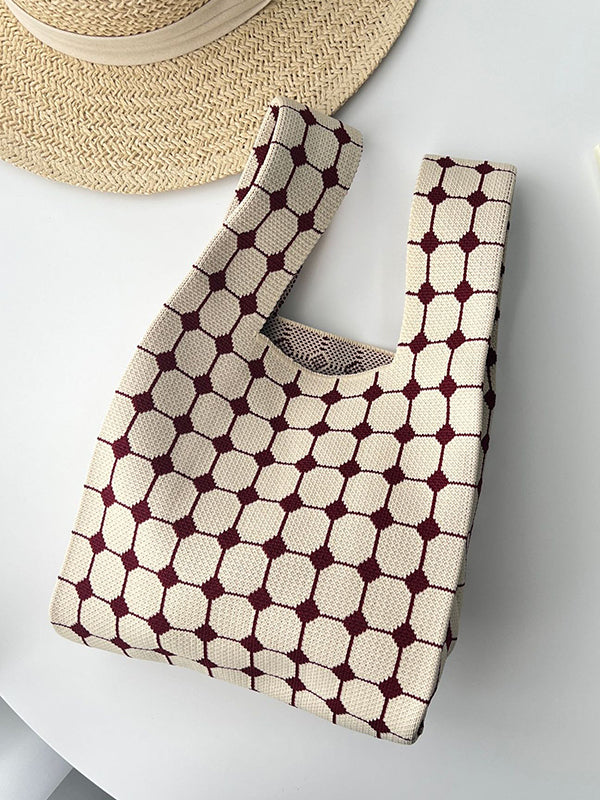 xakxx Plaid Woven Handbag