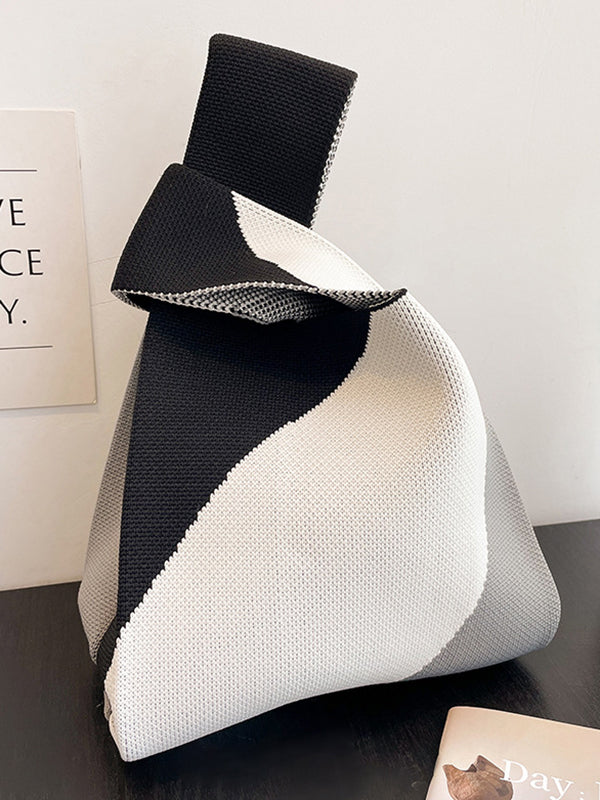 xakxx Contrast Color Woven Bags Handbags