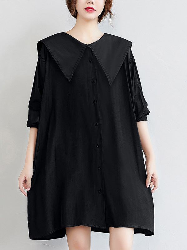 xakxx Original Printed Doll Collar Shirt Dress